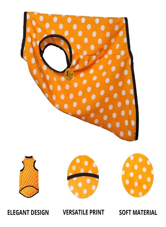 Sage Square Crazy Printed Dog T-Shirt, Trending Dog T-Shirt, Ultra Soft & Light Weight, Comfortable & Breathable Dog Apparel, Trendy Outfit (Large - 22 inch) (Polka Orange) - Image 2